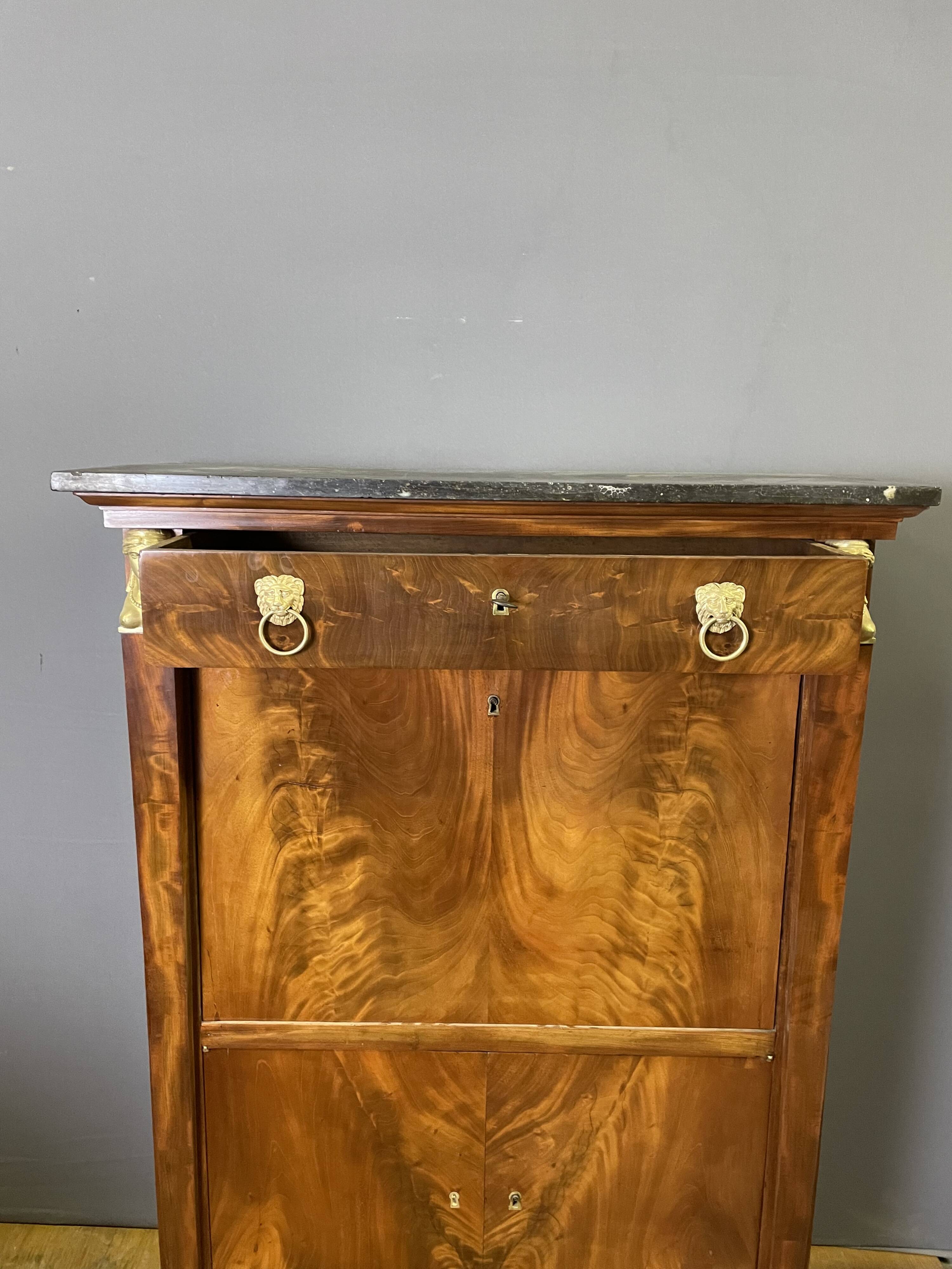 Empire mahogany secretary from the Consulate period.