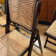 vintage wooden folding chairs with caning