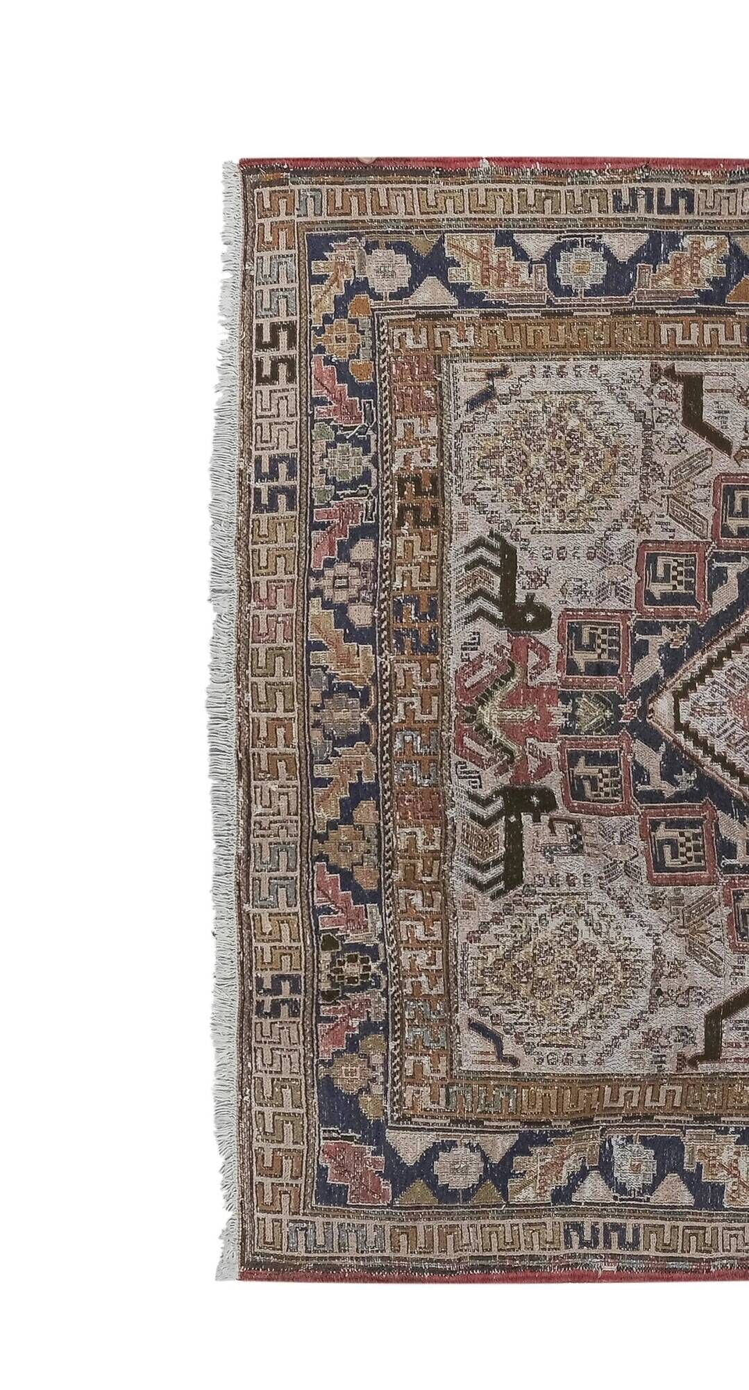 Vintage Turkish kilim handwoven 111x204 cm