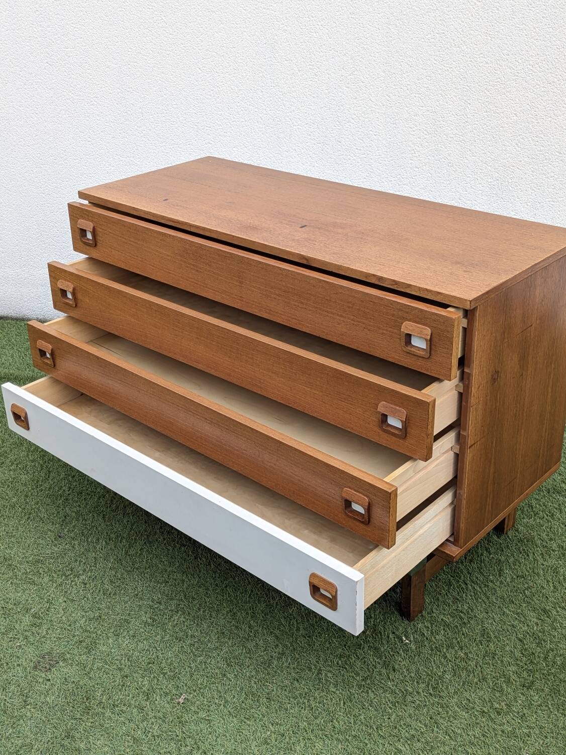 Commode scandinave vintage 1960 Teck & chrome