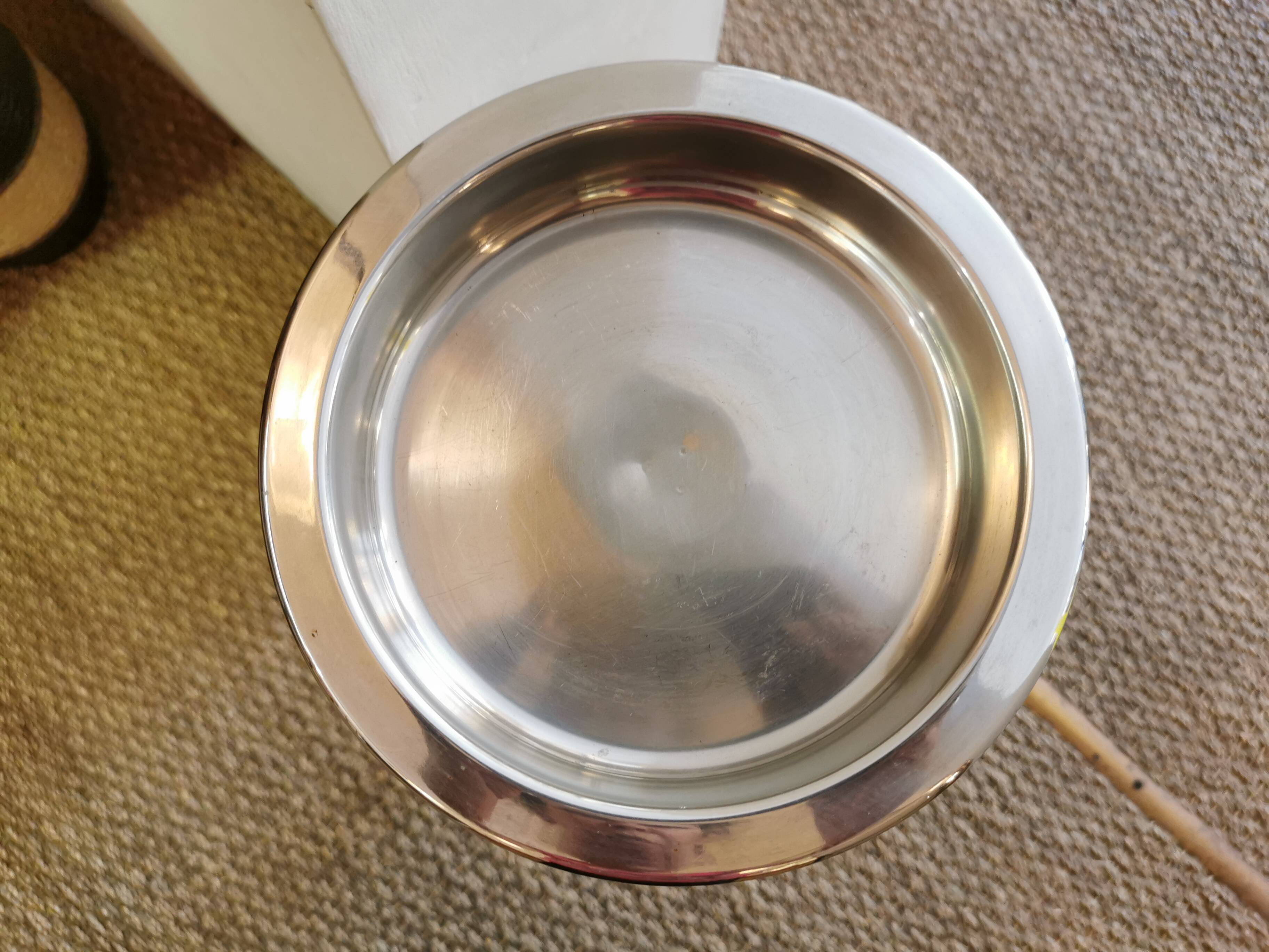 Champagne bucket holder in vintage chrome metal