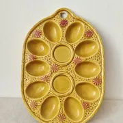 Vintage egg plate in majolica - 1970s