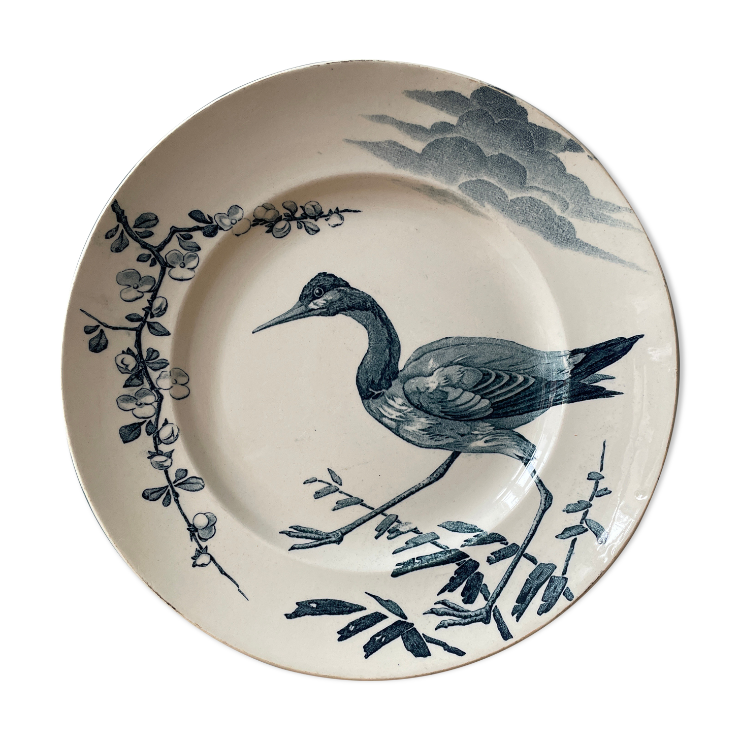 Old round dish Keller and Guérin Lunéville