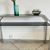 Console chrome et verre fumé 70s