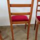 Solid cherry wood chairs and red velvet seat - Set of 4 - Louis Philippe style
