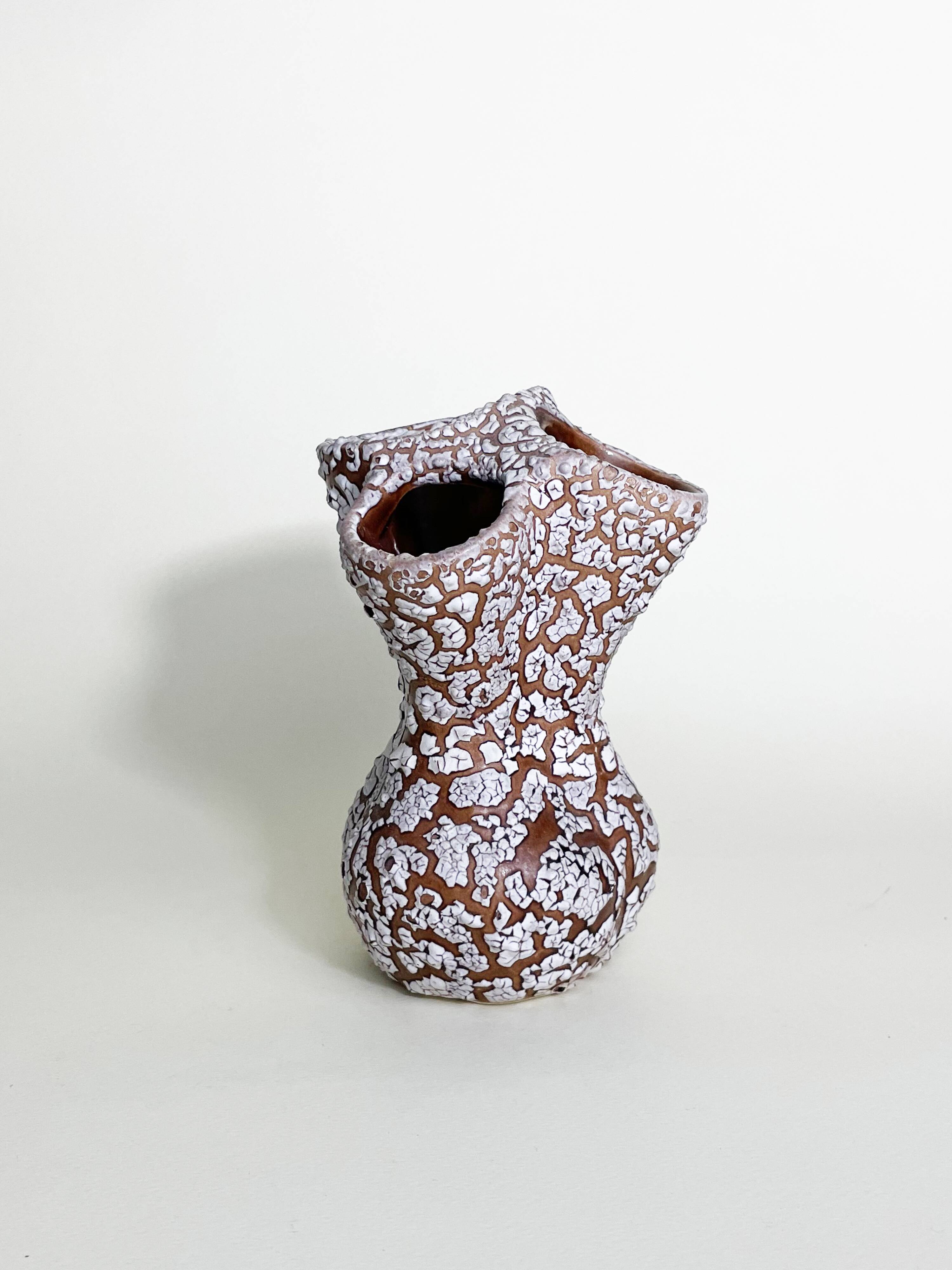 3 Hole Crackle Enamel Vase