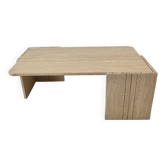 Italian Coffee Table in Travertine, 1980s