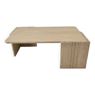 Italian Coffee Table in Travertine, 1980s