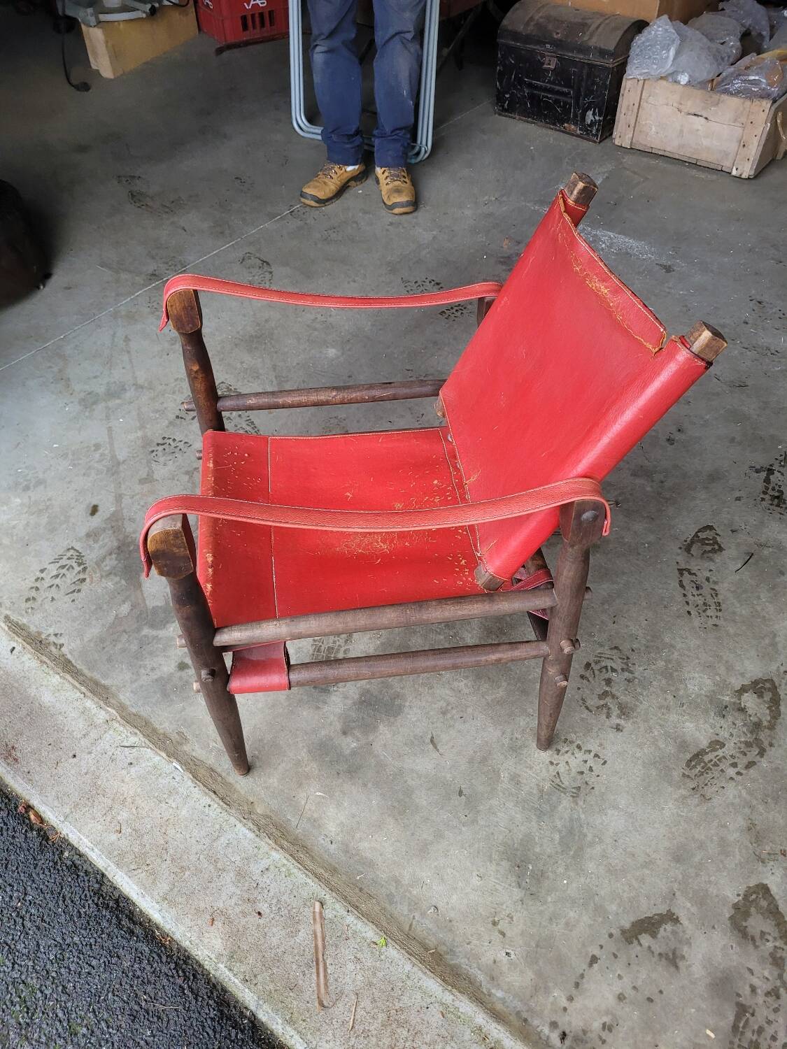 Vintage leather safari chair