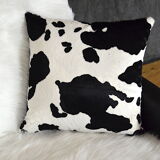 Cushion design fur cow motif is hand made in france