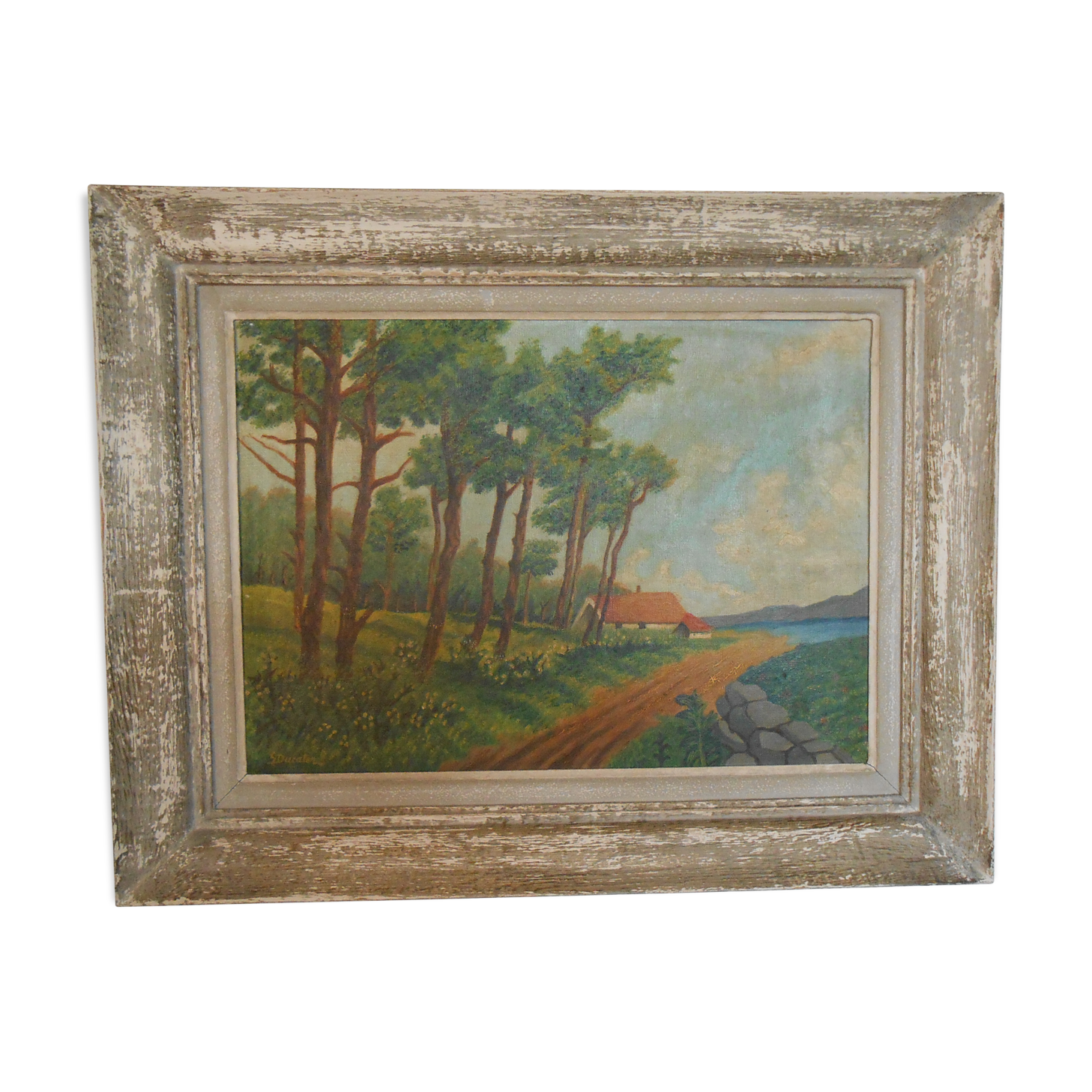 Countryside landscape, oil painting