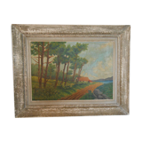 Countryside landscape, oil painting