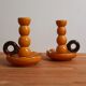 Pair of ceramic candle holders