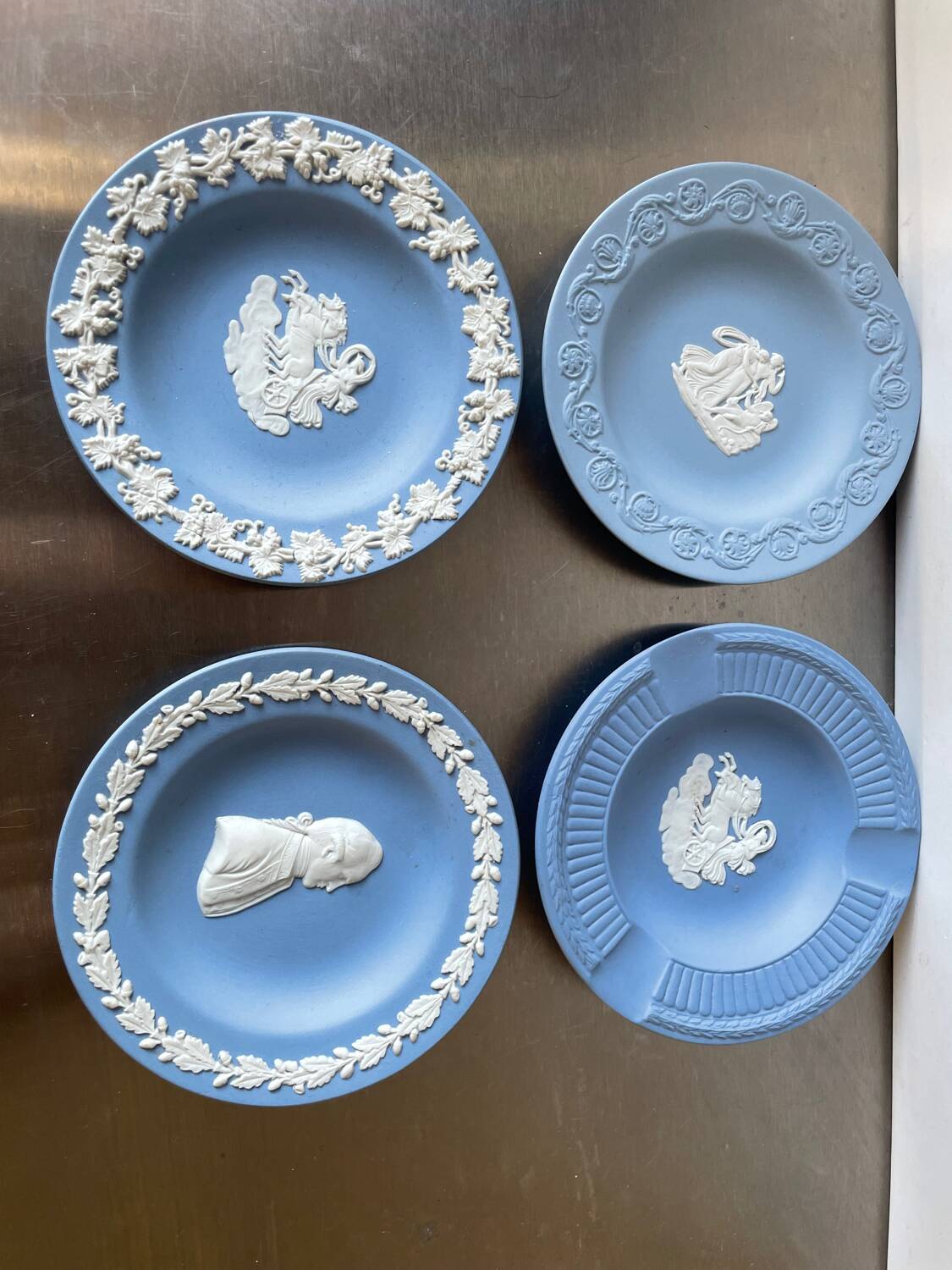 Lot of 4 Wedgwood BLUE Jasperware vintage