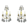 Pair of brass and crystal wall lights, 20th Century