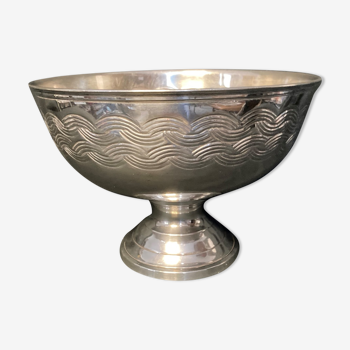 Art Deco, salad bowl in silver metal Lancel early twentieth century