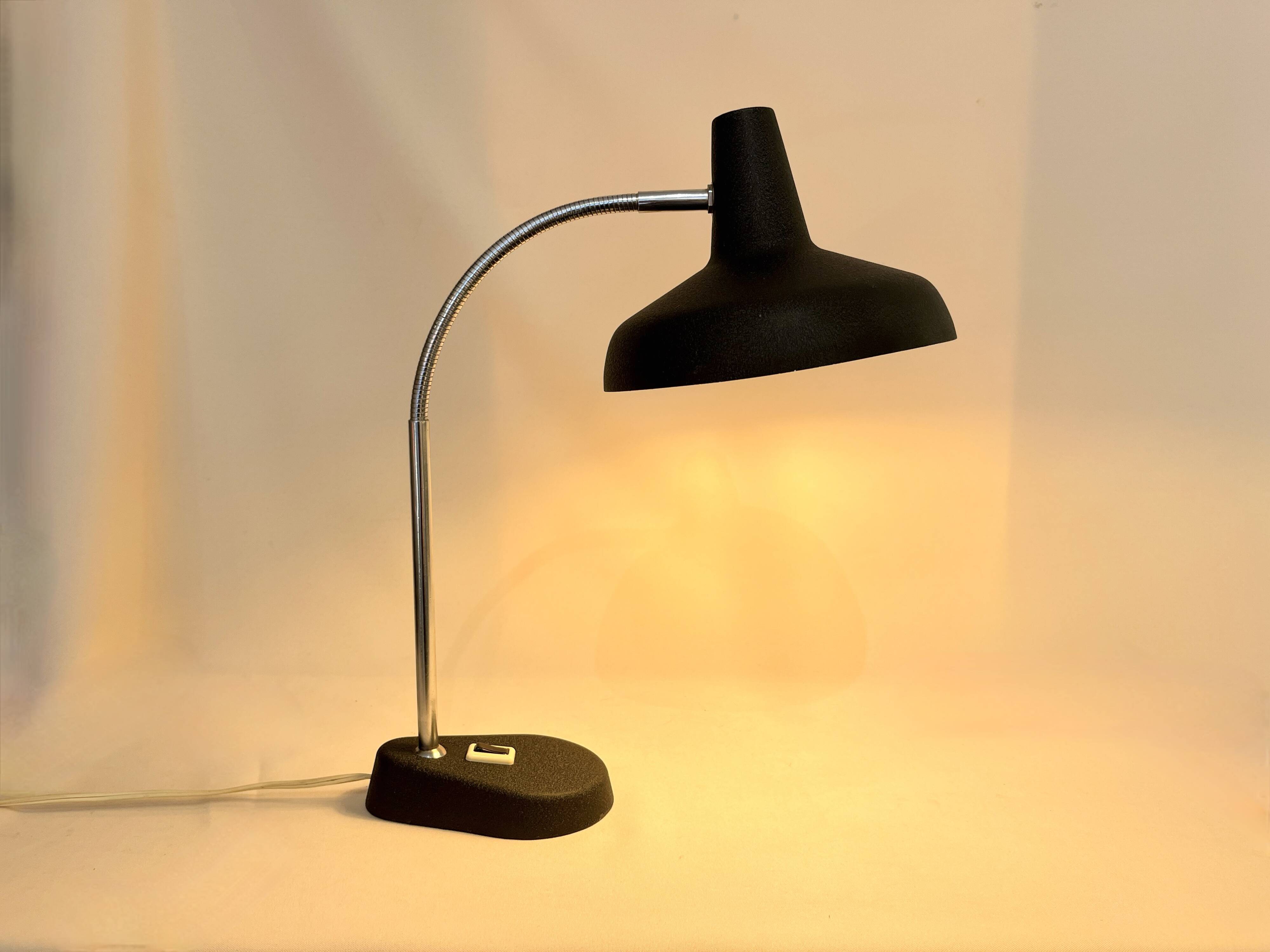 Vintage flexible black alunimor desk lamp 1950 1960