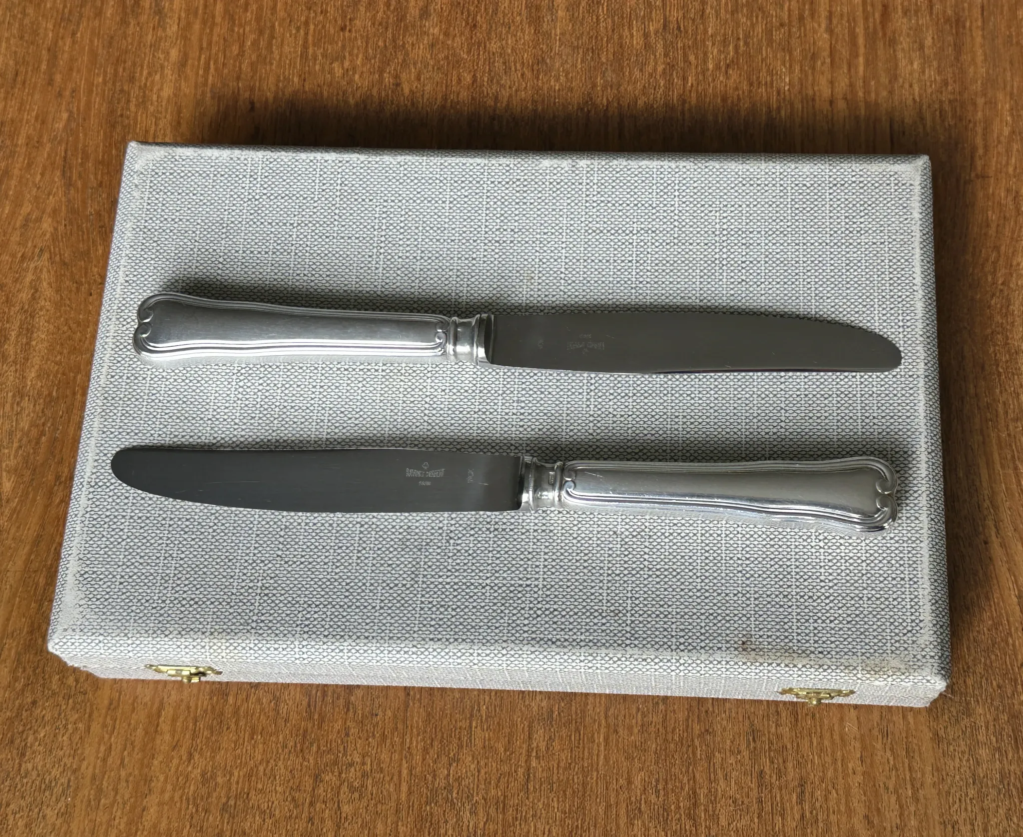 12 silver-plated dessert knives Ravinet D'enfert model Filet Contours