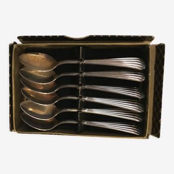 6 mocha spoons style art deco metal silver german brand grasoli