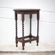 Table bois pieds tournés, table console bois, table ovale, sellette, porte-plante