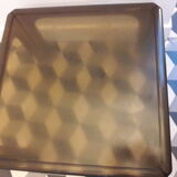 Square coffee table 60/70 plastic smoke, plexiglass smoke sofa end