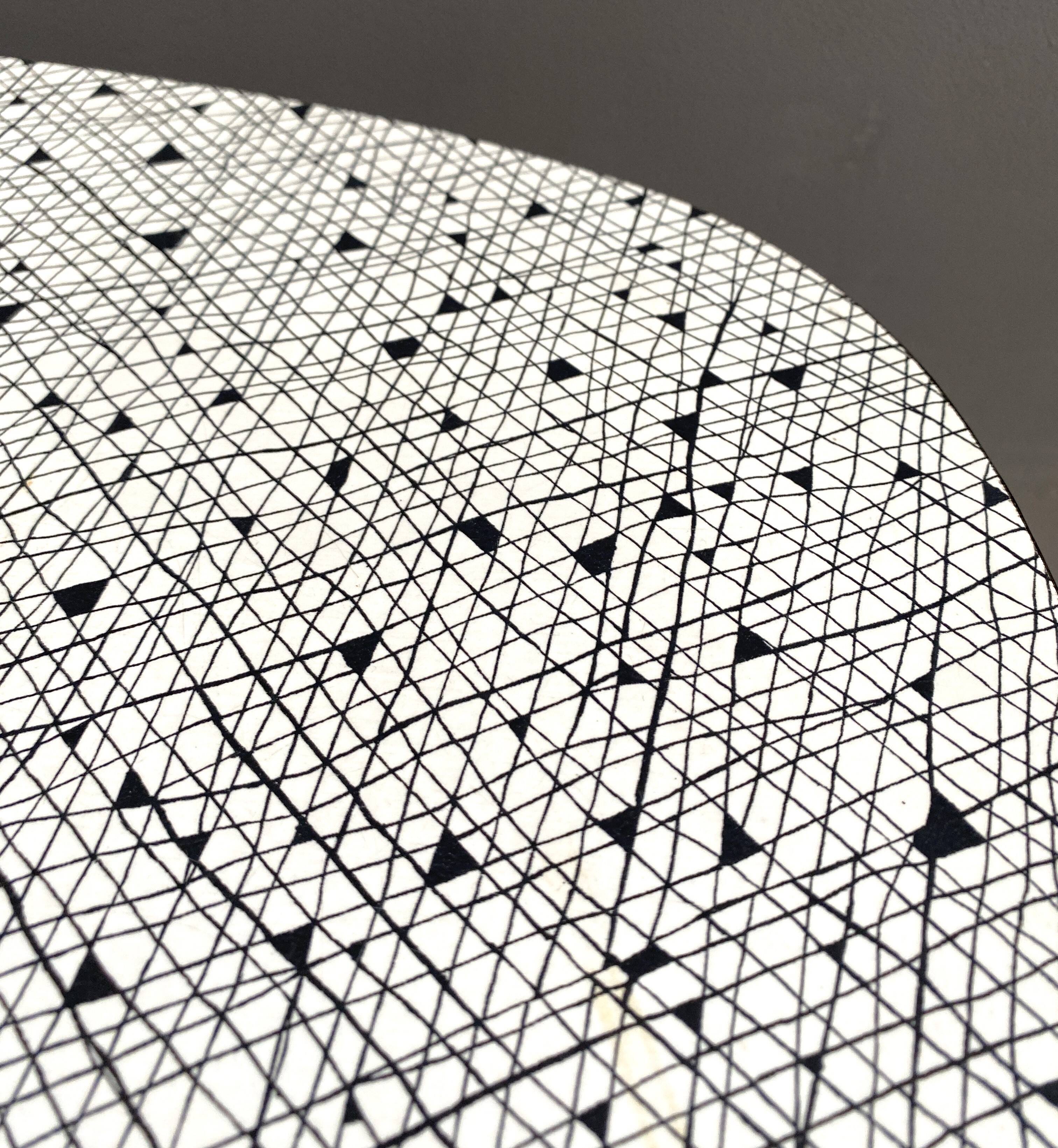 Black and White oval formica table 1960s