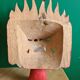 Barong mask whale in carved wood - 28 cm - red demon