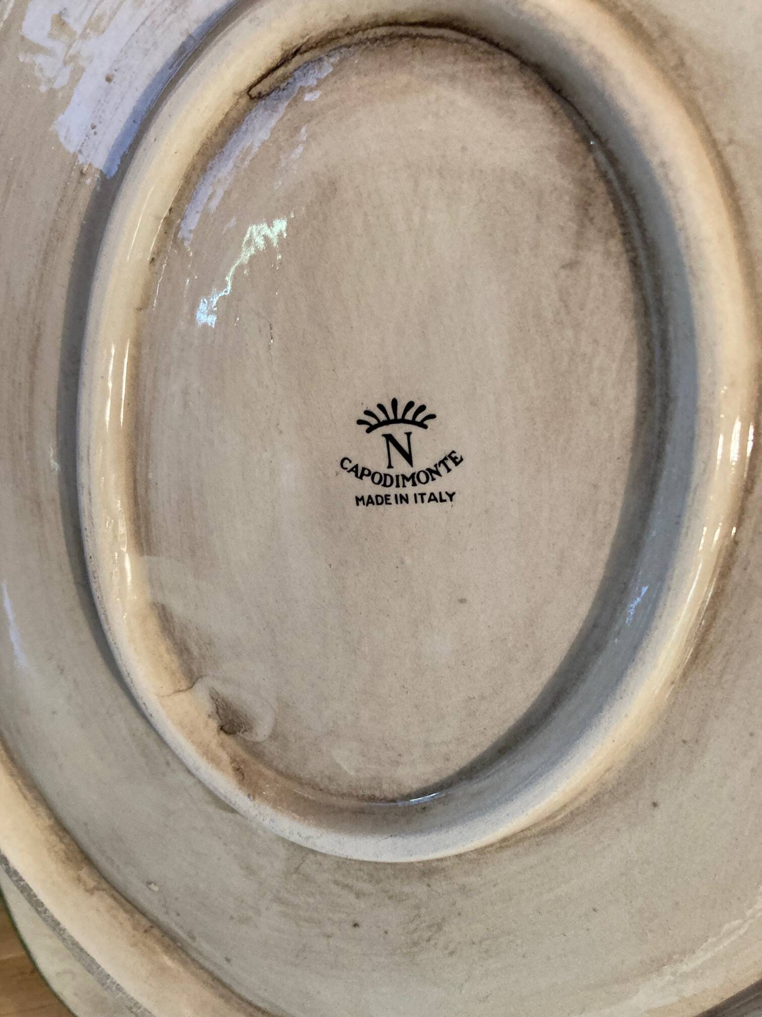 Soupière ovale et plat "Capodimonte", Italie