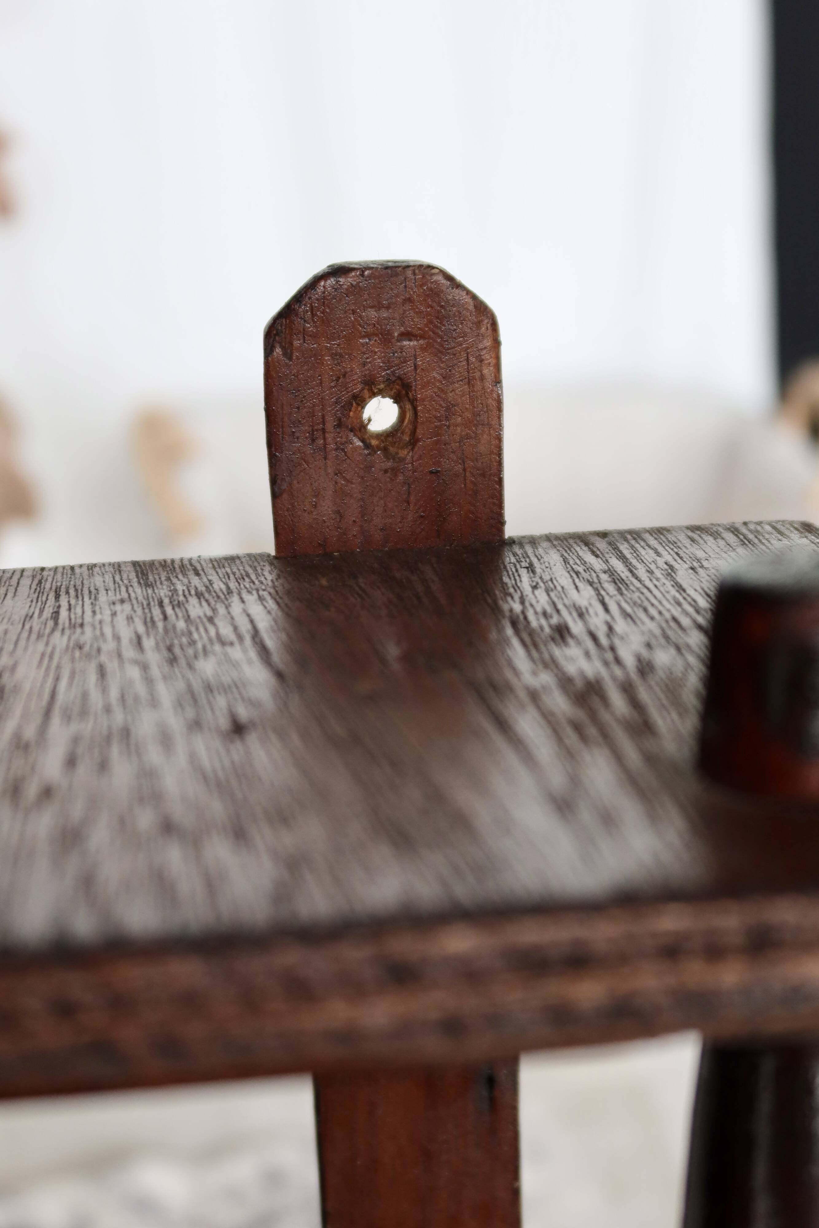 Vintage wooden wall shelf - Wall mounted or freestanding
