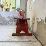 1950s oak bench with red patina, 2m