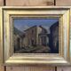 19th century painting, oil on canvas, interior decor of a lively village