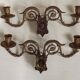 Pair of French Antique Signed GAVEAU 12 Double Piano Candle Sconces