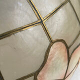 Vintage mother-of-pearl and brass pendant light 1970