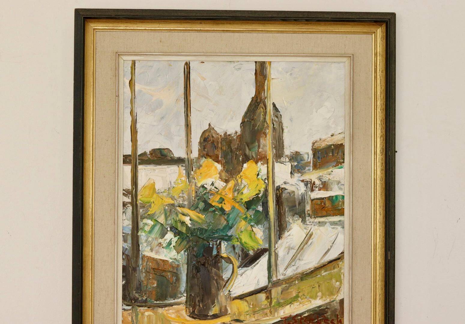 "Yellow Flowers by a Window" by T. Stenbäck