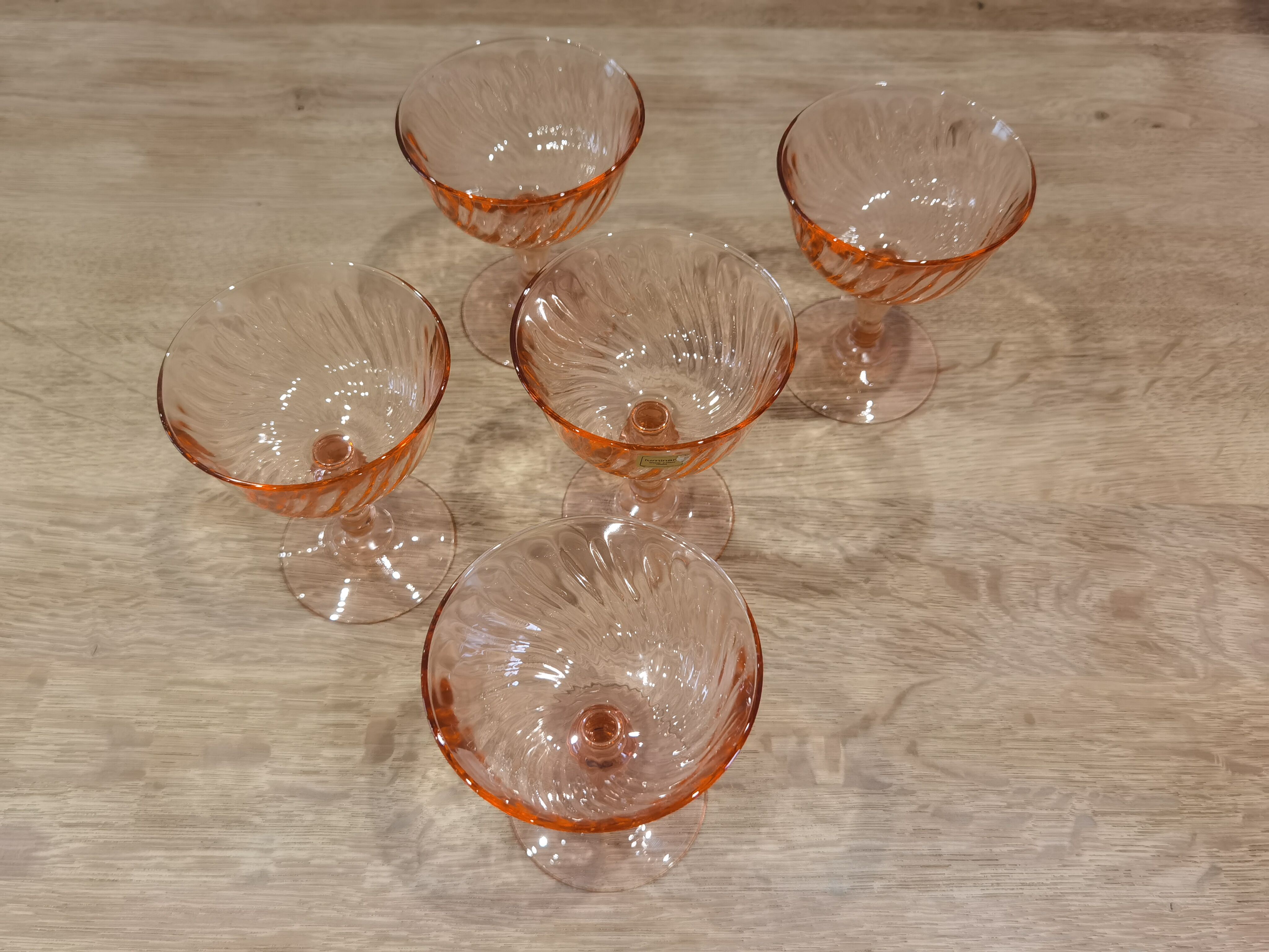 5 coupes à champagne de la marque "luminarc" rosaline