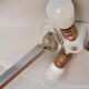 Mid-century German green vintage metal desk lamp with flexible lampshade