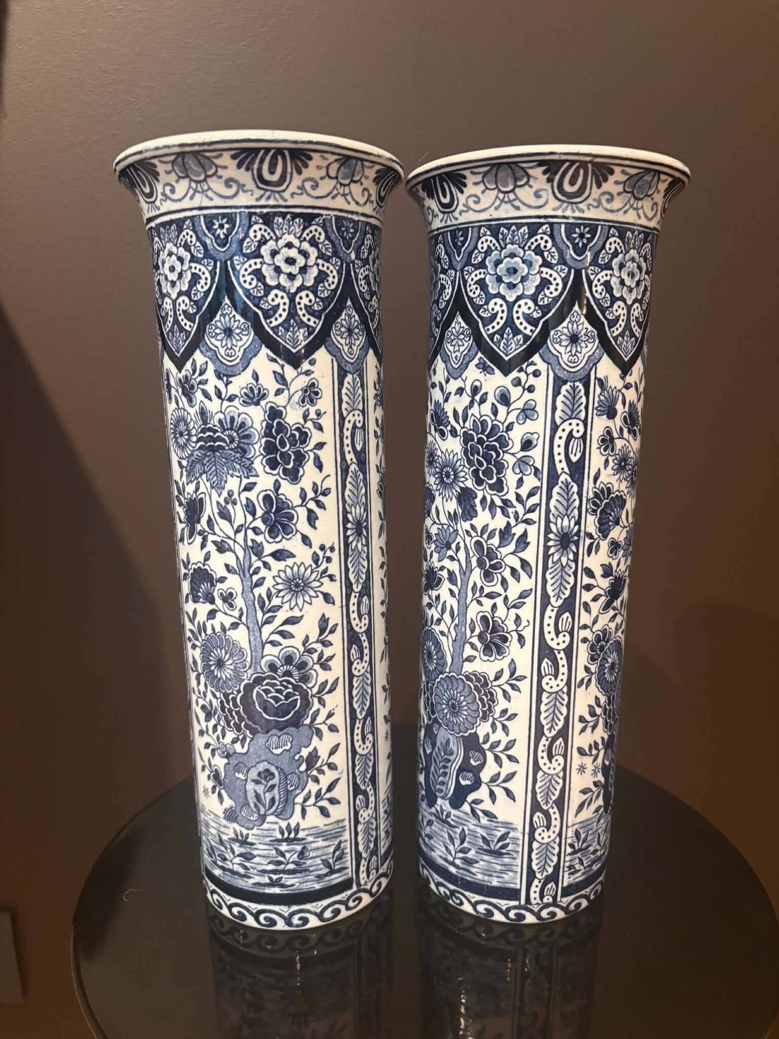 Pair of Delft vases