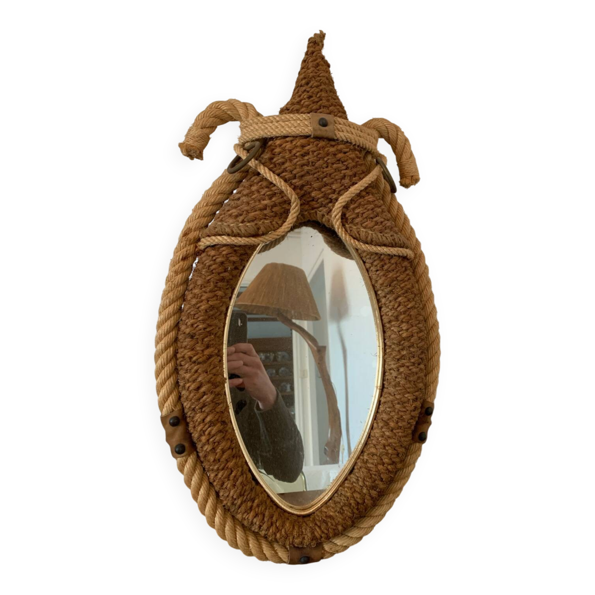 Miroir Corde Circa 1950 Vintage