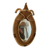 Miroir Corde Circa 1950 Vintage