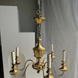 Lustre doré hollandais à 6 bras de lumière D50