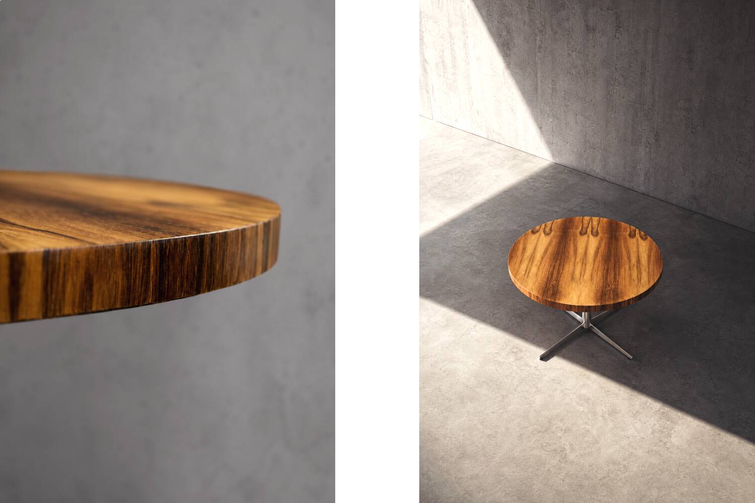 Vintage German Round Rosewood Coffee Table from Ilse Möbel, 1970s