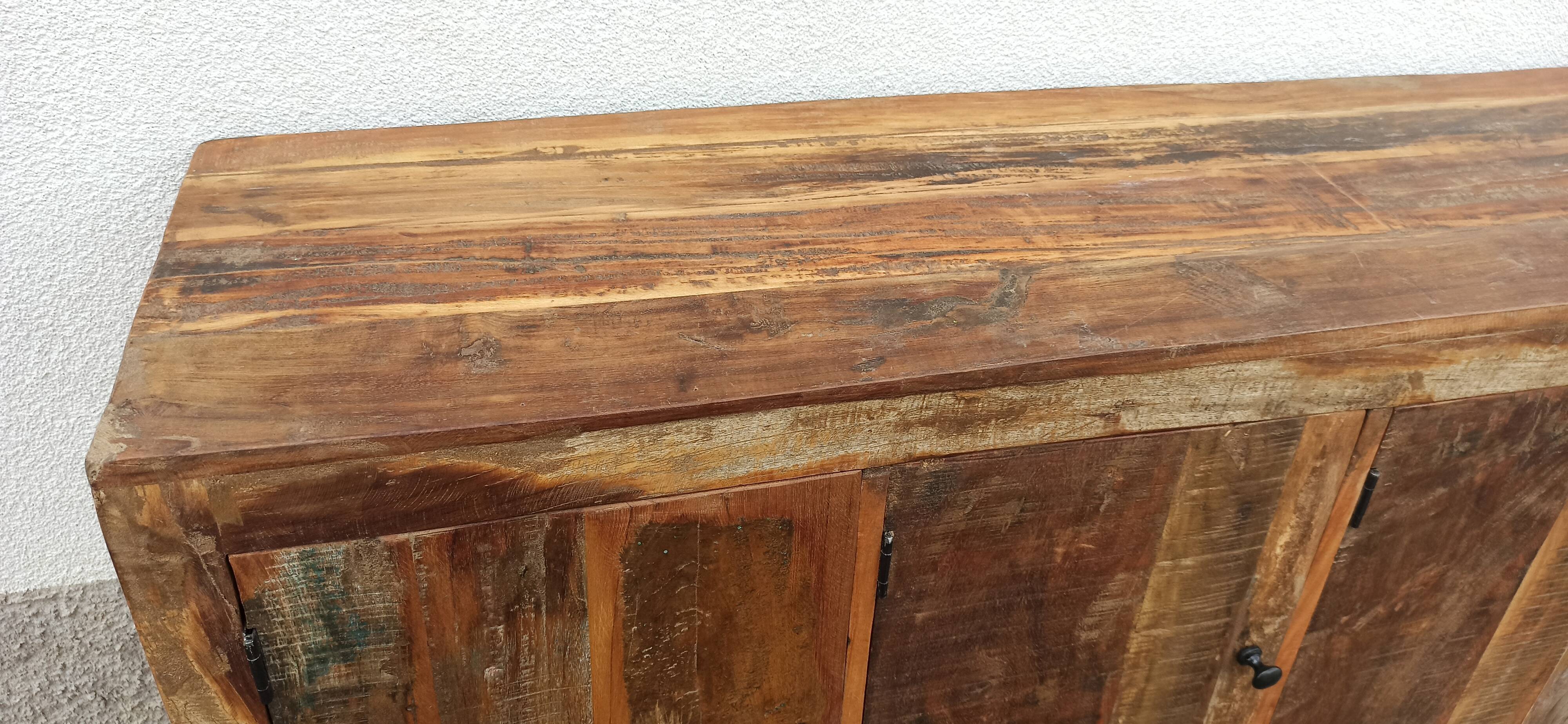 Old wooden cabinet. 8 doors.