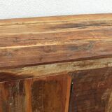 Old wooden cabinet. 8 doors.