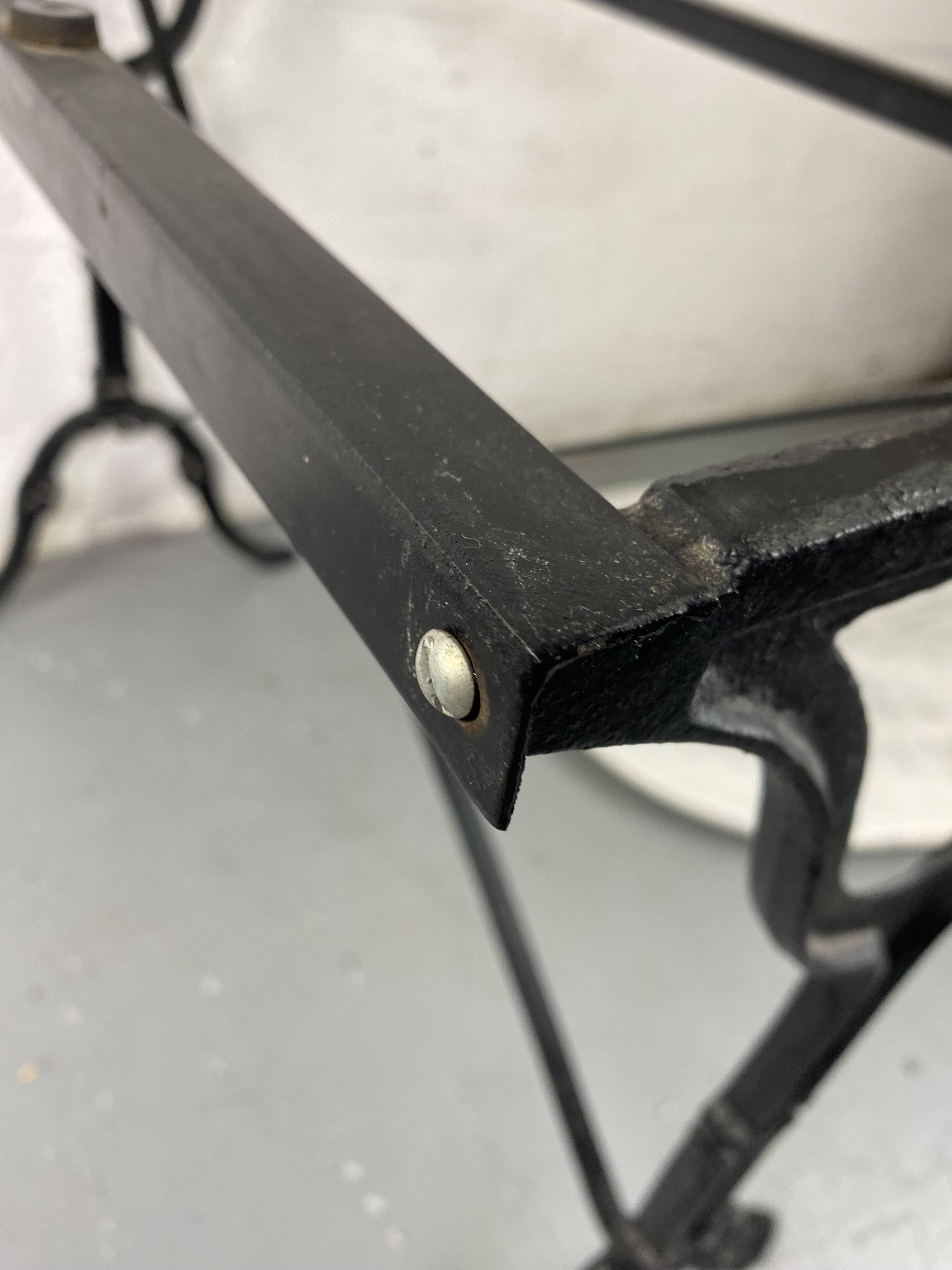 Marble and wrought iron bistro table