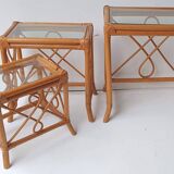 Rattan nesting tables