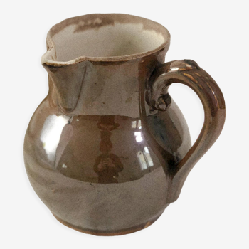 Handmade ceramic pitcher - brown and marbled colours