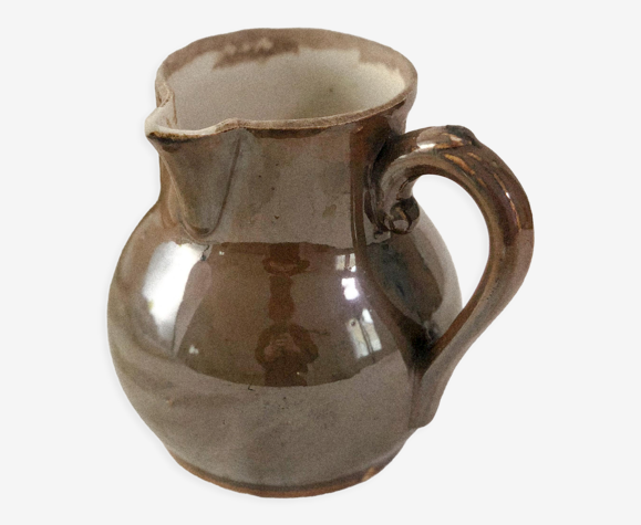 Pichet en céramique Artisanal - couleurs marron et marbré