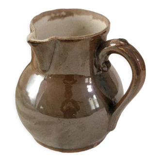 Handmade ceramic pitcher - brown and marbled colours