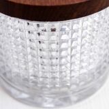 Vintage glass and teak candy box