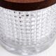 Vintage glass and teak candy box